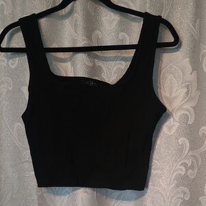 Black Ribbed Women's Top